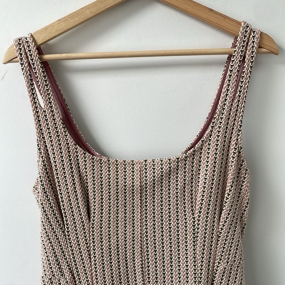 Maeve Anthropologie Jacquard Mini ALine Skater Dress Pink Sleeveless Small S New - Picture 7 of 12